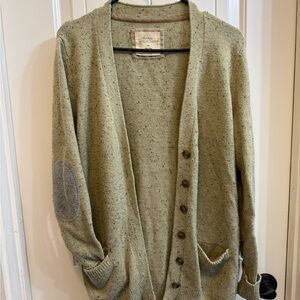 Beige Cardigan with Elbow Patches